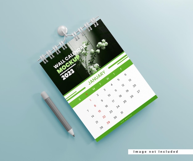 Wall calendar mockup