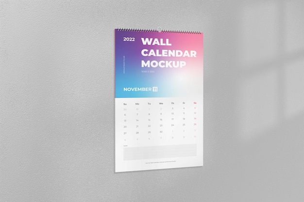 Mockup del calendario murale