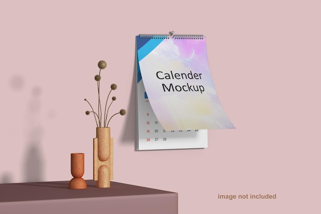 壁掛けカレンダーのモックアップ