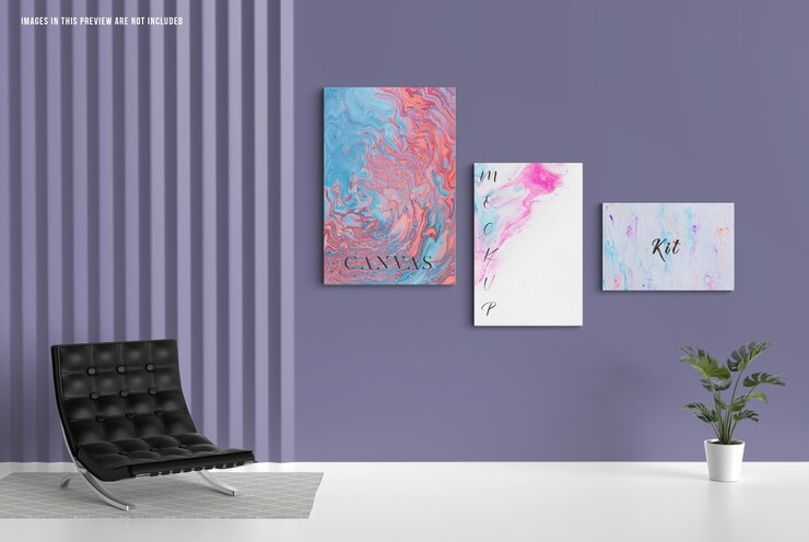 Wall Canvas mockup, verschillende maten