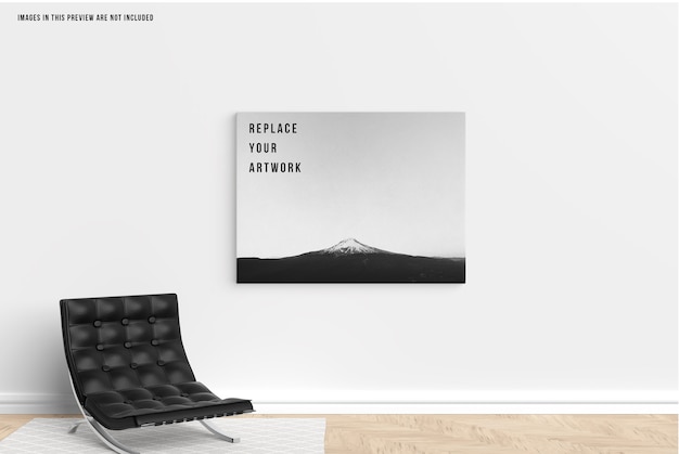 PSD wall canvas mockup