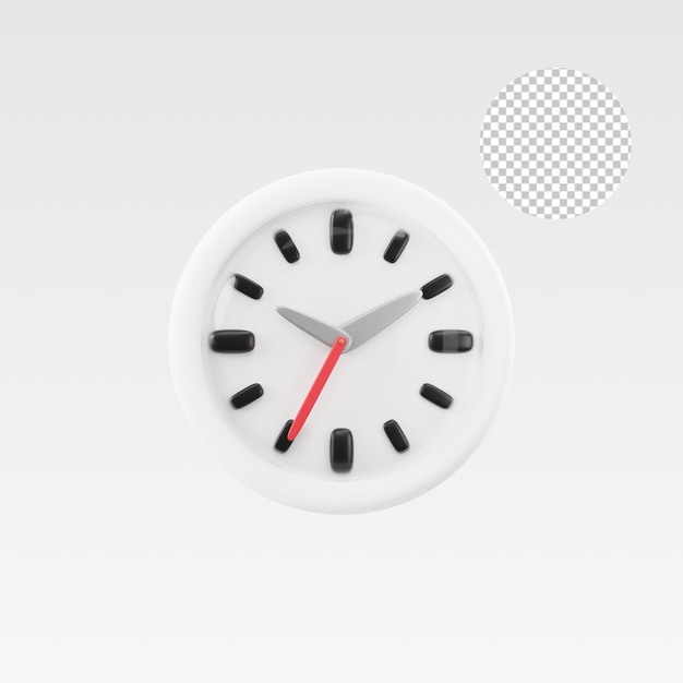 PSD wall clock 3d illustration