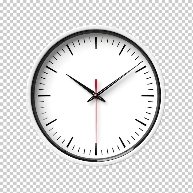 PSD wall clock isolated on transparent background