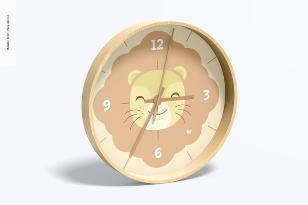 Orologio da parete mockup vista sinistra