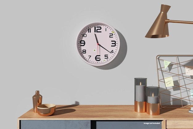 PSD wall clock mockup