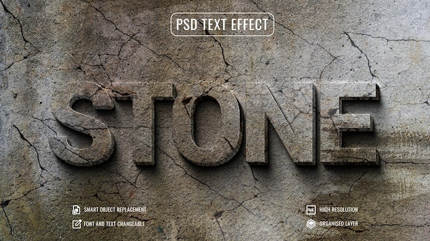 Wall cracked rusty concrete text effect mockup psd