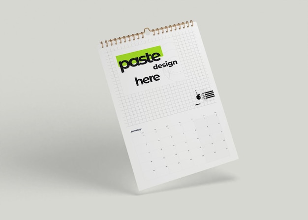 Wall hanging calendar mockup design