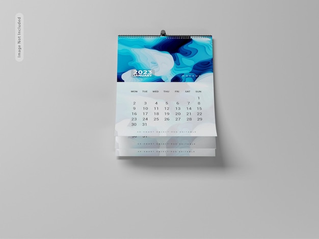 Wall hanging calendar mockup