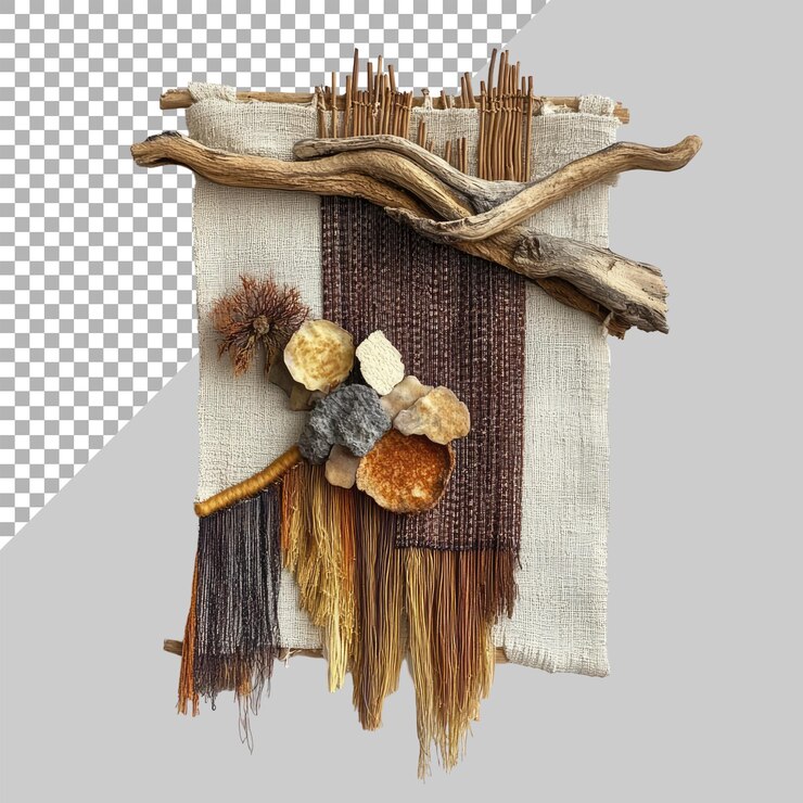 PSD wall hangings on transparent background