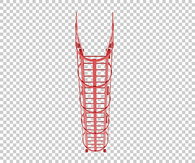 PSD wall ladder isolated on transparent background 3d rendering illustration