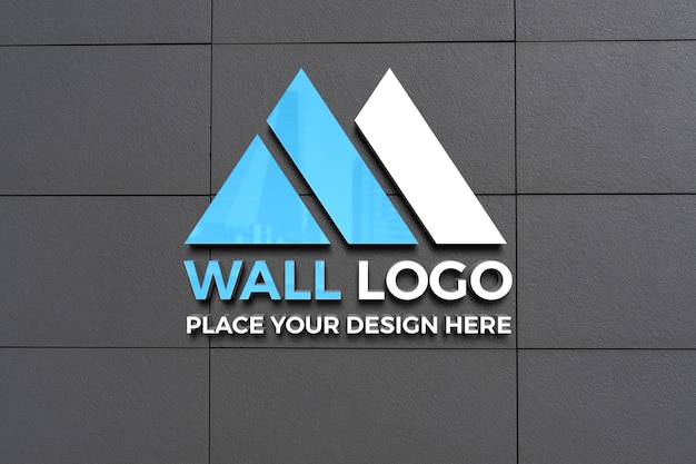 PSD wall logo mock-up design for business