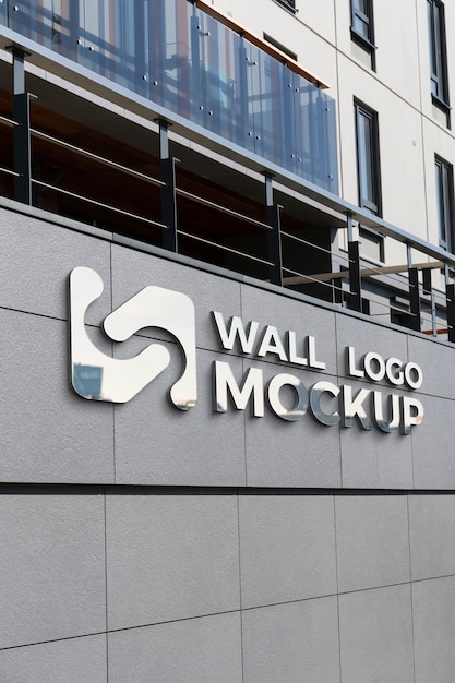 Wall logo mock-up design for business