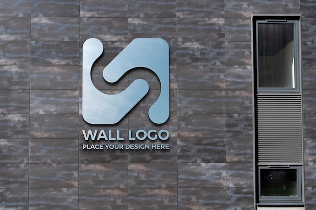 Wall logo mock-up design for business