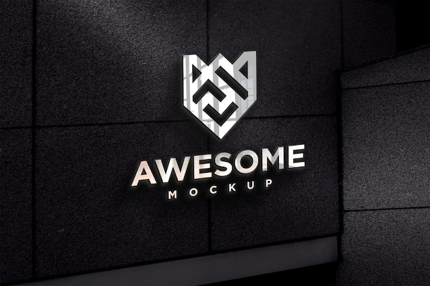 Mockup di logo a parete