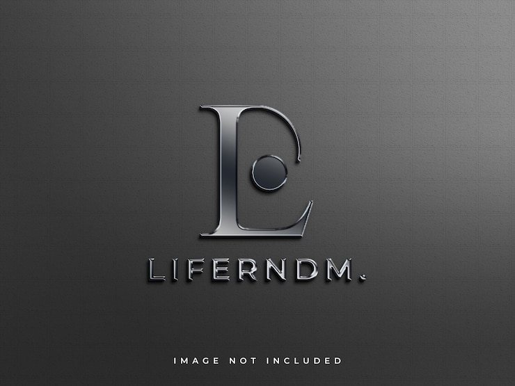 PSD wall metalic logo mockup