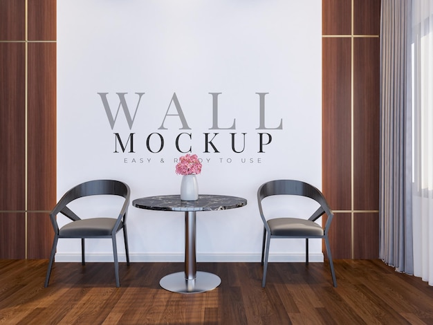 Wall mock up in modern interior designs with furniture and decoration