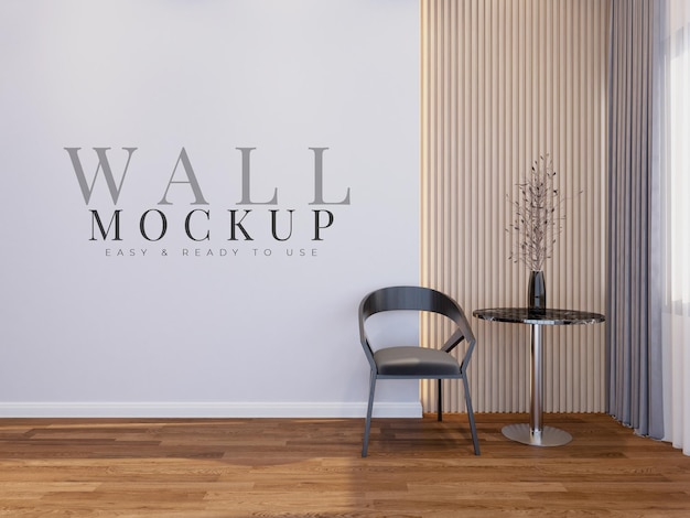 Wall mock up in modern interior living room with furniture and decoration Interior mockup 3d render