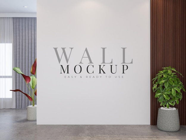 Mock up a parete in un moderno soggiorno interno con mobili e decorazioni rendering 3d di mockup interni