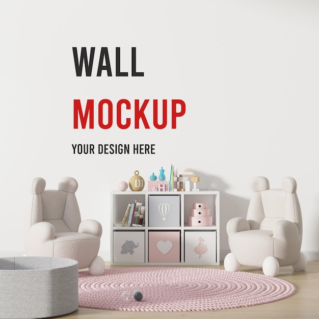 Wall mockup in cozy interior