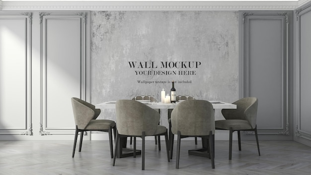 Wall mockup design with furniture