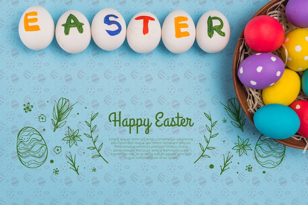 PSD wall mockup easter concept