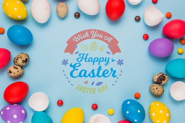 PSD mockup di parete concetto di pasqua