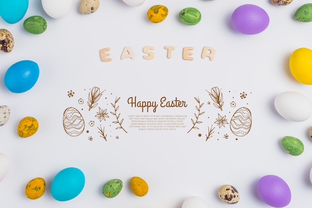 Mockup di parete concetto di pasqua