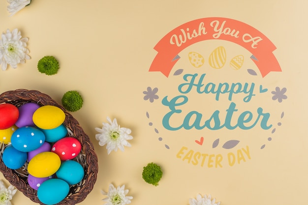 PSD mockup di parete concetto di pasqua