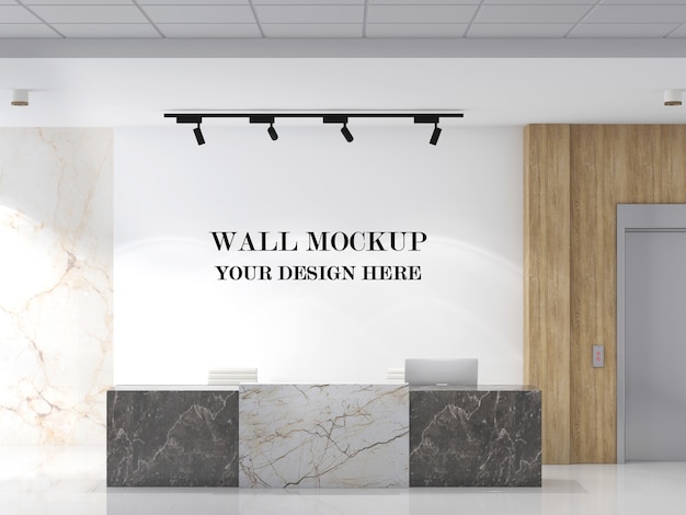 PSD 미니멀리스트 디자인의 현대적인 리셉션 벽 모형