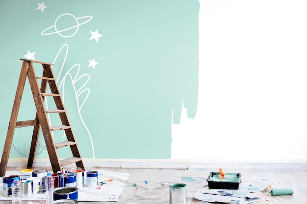 wall mockup interior design psd