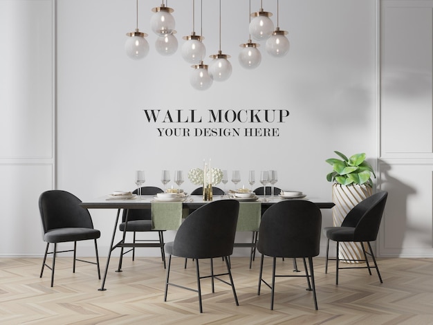 wall mockup modern dining room