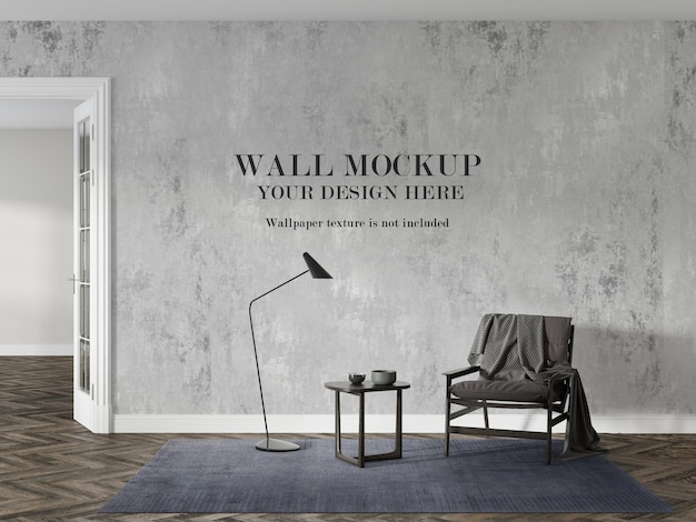 Wall mockup on modern interior apartment