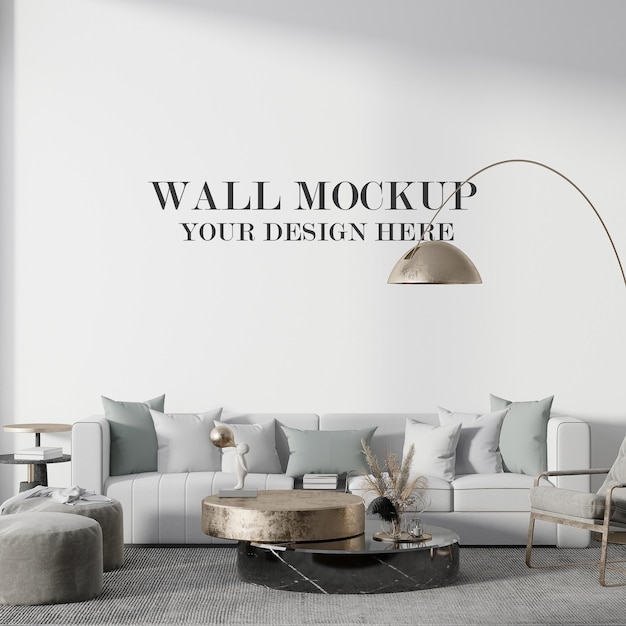 Wall mockup in modern interior