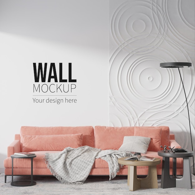 Mockup a parete soggiorno moderno