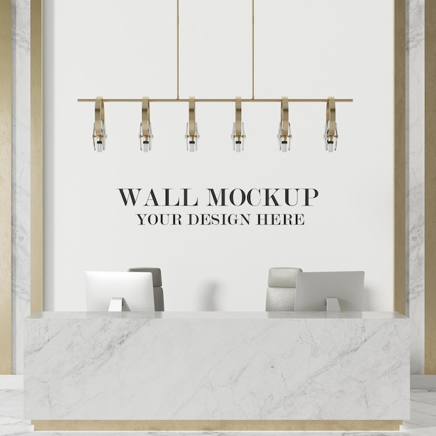 Wall mockup behind reception