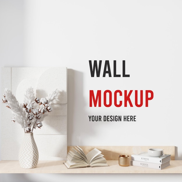 PSD wall mockup for wallpaper presentation