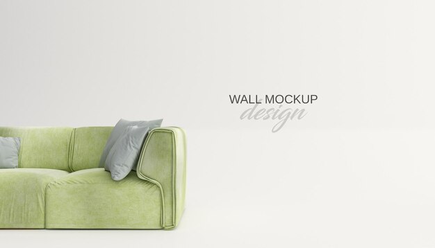 Wall mockup with sofa decoration