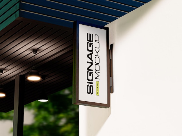 wall mounted digital shop signage mockup