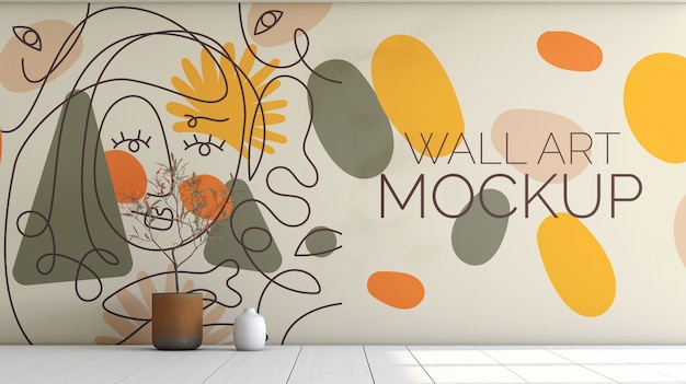 PSD disegno di mockup murale