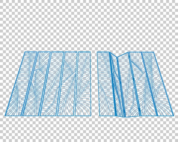 Стеновая панель изолирована на прозрачном фоне 3d-илюстрация