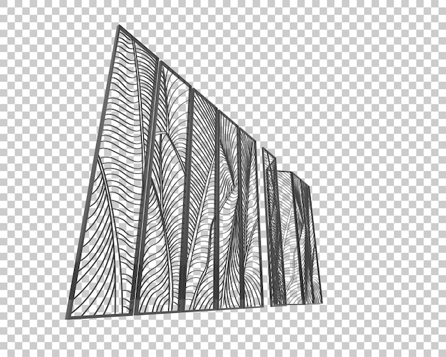 PSD 투명한 배경에 고립 된 벽 패널 3d 렌더링 일러스트레이션