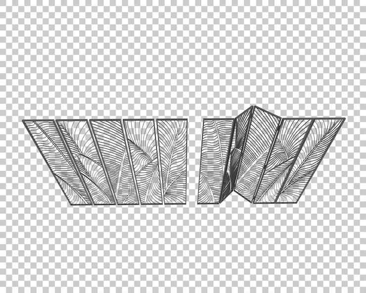 PSD wall panel isolated on transparent background 3d rendering illustration