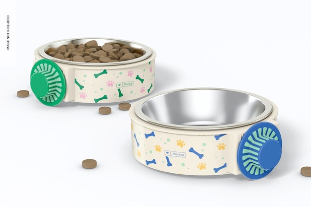 wall pet bowls mockup