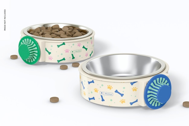 Wall Pet Bowls Mockup