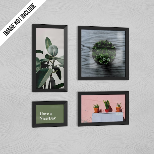 Wall photo frame mockup