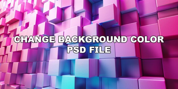 PSD a wall of pink and blue cubes stock background