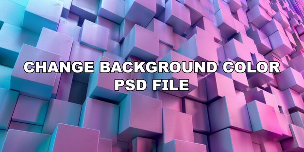 PSD a wall of pink and blue cubes stock background