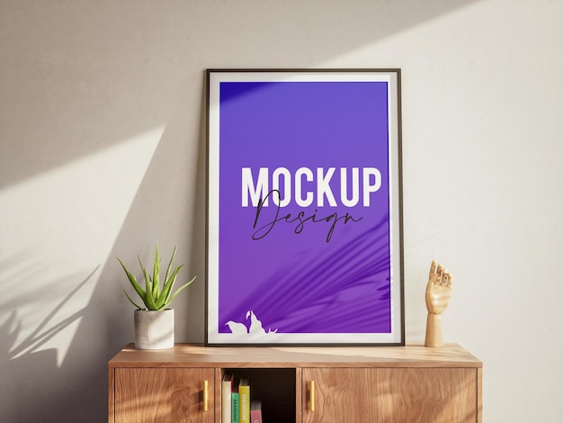 PSD wall poster frame mockup