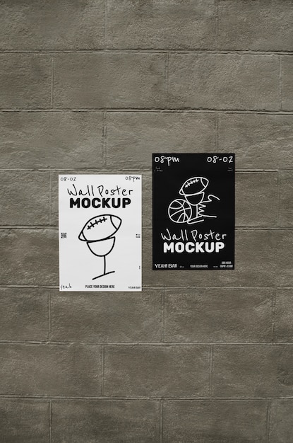 PSD mockup di poster da parete