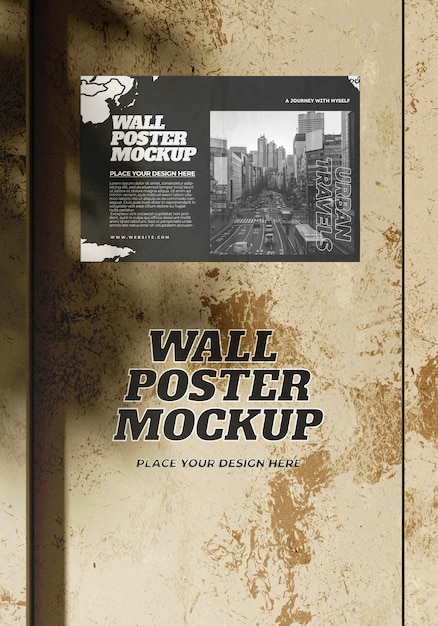 PSD wall poster mockup design